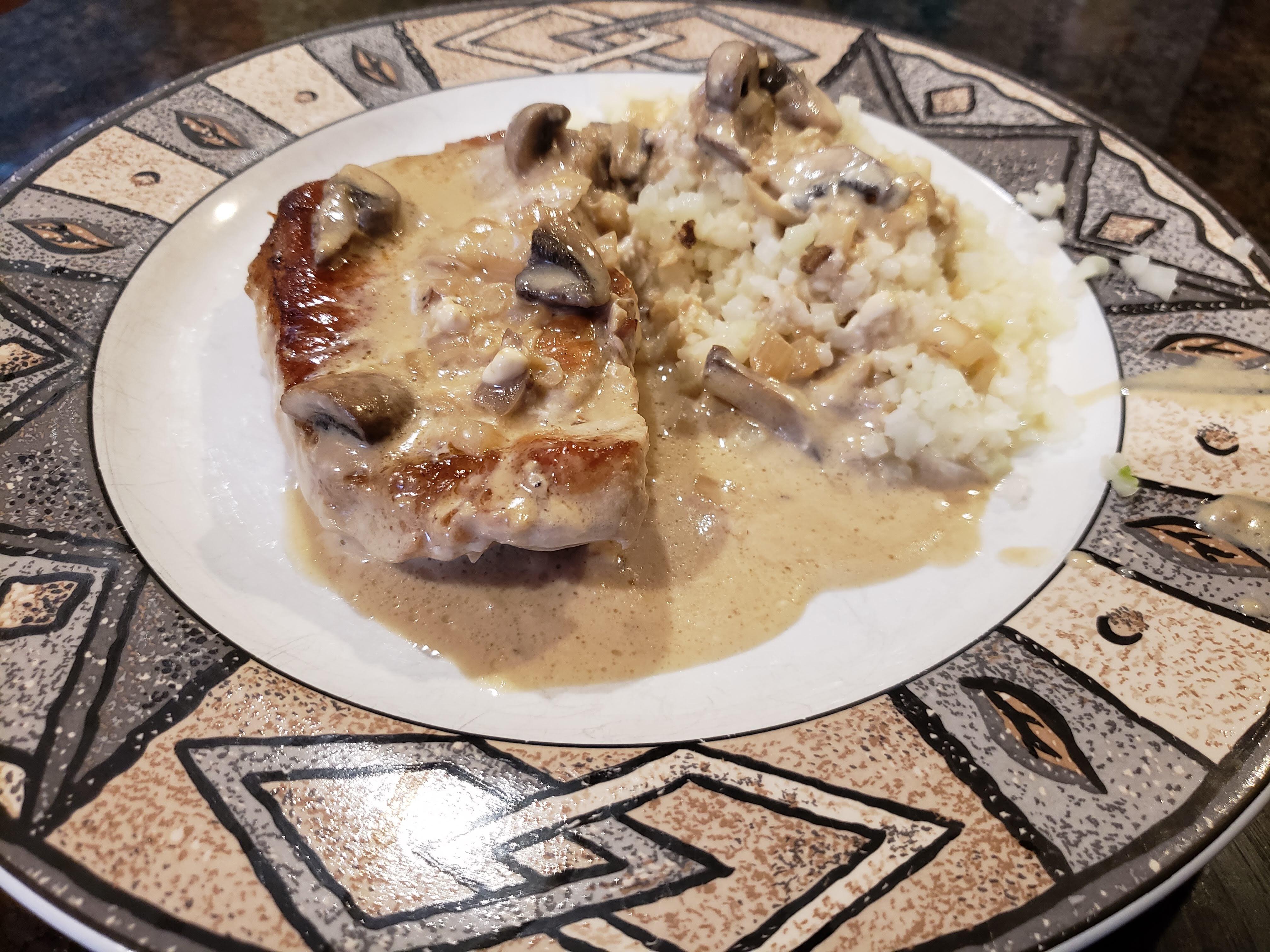 One Pan Keto Creamy Mushroom Pork Chops